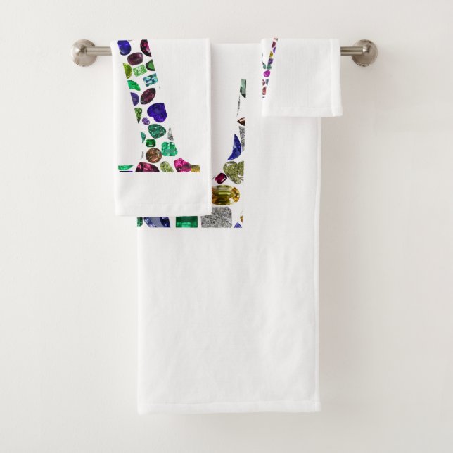 Letter V Monogramm Badhandtuch Set (Insitu)