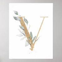 Letter V Monogramm Poster