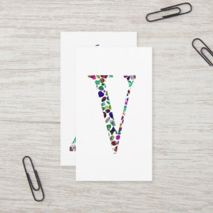 Letter V Monogramm Visitenkarte