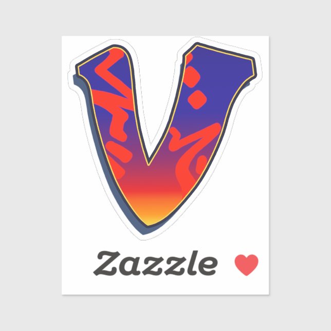 Letter V -  Night Sky Aufkleber (Blatt)