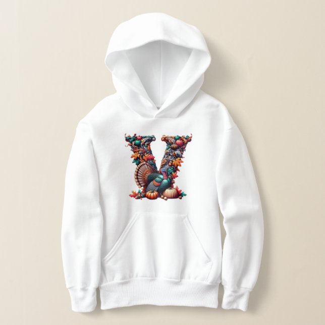 Letter V Thanksgiving turkey style gift  Hoodie (Ablage )