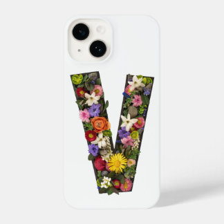 Letter V with Floral Wreath iPhone Case 14 Hülle