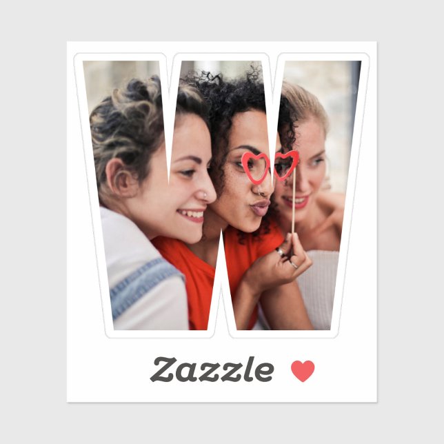 Letter W Alphabet & Photo Custom-Cut Vinyl Sticker (Von Creator hochgeladen)