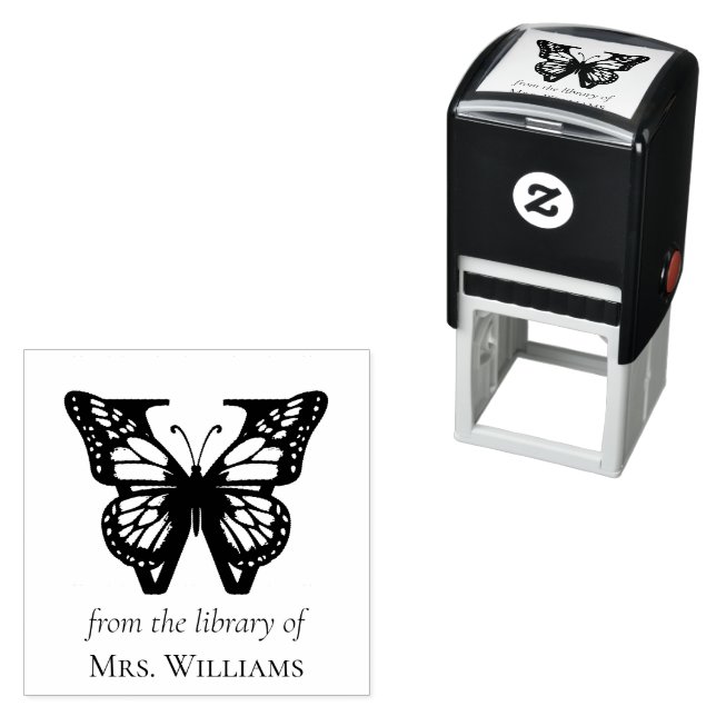 Letter W Butterfly Monogramm aus der Bibliothek Permastempel (Beispiel)
