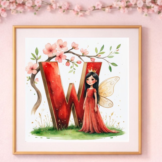 Letter W Crown Princess Fairy Poster Alphabet Art (Von Creator hochgeladen)