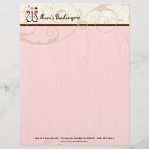 Letter W Cupcake Business Letterhead Briefbogen