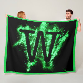 Letter W Green Hauptstadt Alphabet Fleecedecke