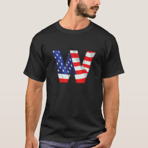 Letter W Hauptstadt Alphabet US-amerikanisches Fla T-Shirt