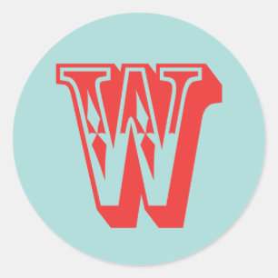 Letter-W-Karneval-Monogramm-Anfangsvorzug Runder Aufkleber