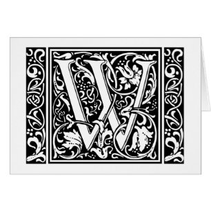 Letter W Mittelalterliche Monogram Art Nouveau