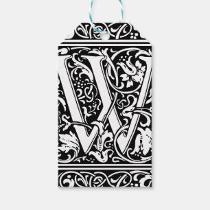 Letter W Mittelalterliche Monogram Art Nouveau Geschenkanhänger