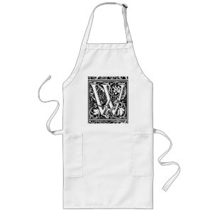 Letter W Mittelalterliche Monogram Art Nouveau Lange Schürze