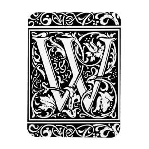 Letter W Mittelalterliche Monogram Art Nouveau Magnet