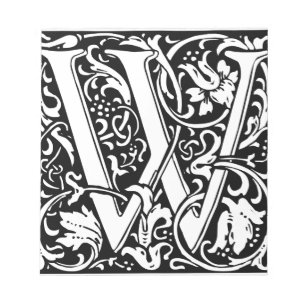 Letter W Mittelalterliche Monogram Art Nouveau Notizblock