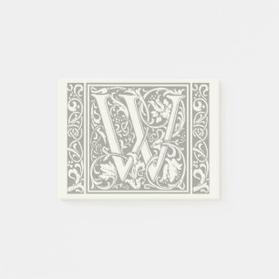 Letter W Mittelalterliche Monogram Art Nouveau Post-it Klebezettel