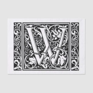 Letter W Mittelalterliche Monogram Art Nouveau Seidenpapier