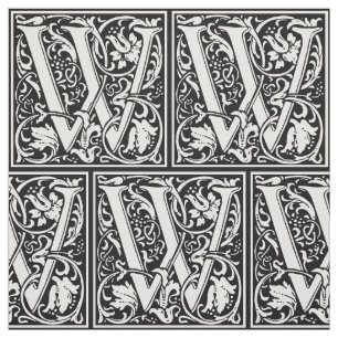 Letter W Mittelalterliche Monogram Art Nouveau Stoff