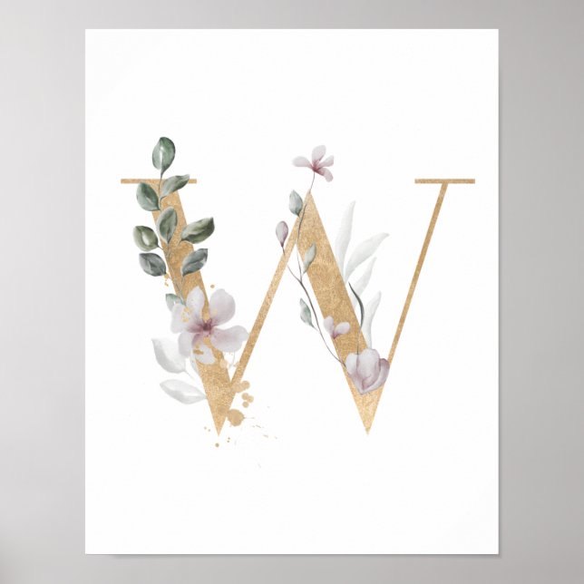 Letter W Monogram Poster (Vorne)