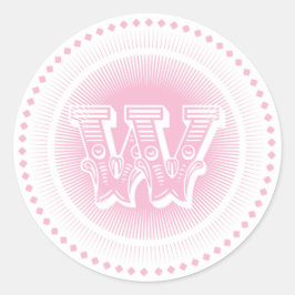 Letter W Monogram Round Stickers