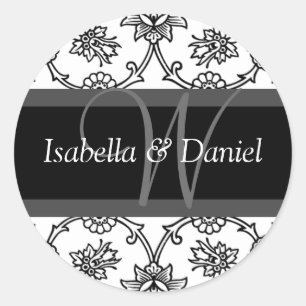 Letter W Monogram Siegel Stickers