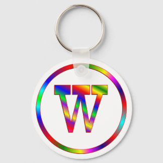 Letter W Rainbow Schlüsselanhänger