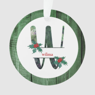 *~* Letter W Rustikales Weihnachtsfest FOTO Holz A Ornament