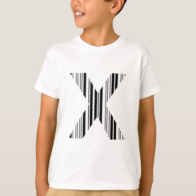 LETTER X BAR CODE Erstes erstes Barcode-Muster T-Shirt (Vorderseite)
