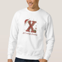 Letter X Christmas Monogram Design Sweatshirt