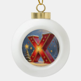 Letter X Christmas Xmas Personalized Initial Keramik Kugel-Ornament