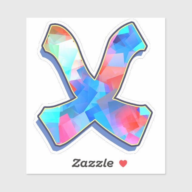 Letter X_ Graffiti Alphabet Letters Aufkleber (Blatt)