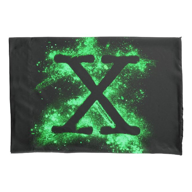 Letter X Green Hauptstadt Alphabet Kissenbezug (Vorderseite)