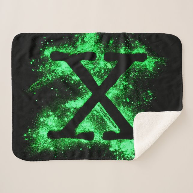 Letter X Green Hauptstadt Alphabet Sherpadecke (Vorderseite (Horizontal))