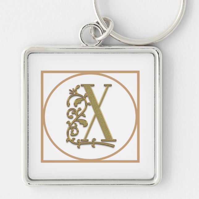 LETTER X MONOGRAM Beautiful Wedding New Home Gift Schlüsselanhänger (Vorne)