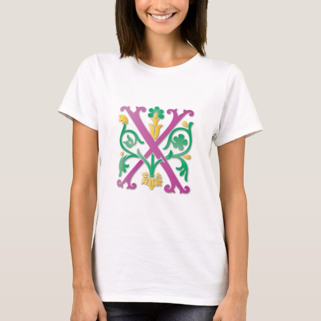 Letter X Monogramm T-Shirt (Vorderseite)