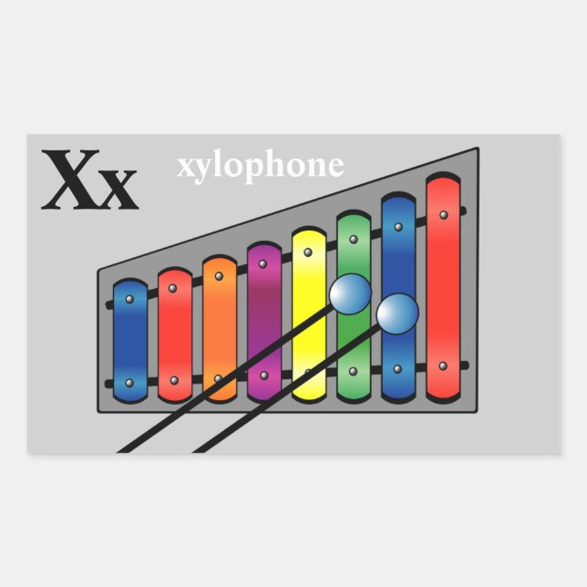 Letter X Xylophon Stickers (Vorderseite)
