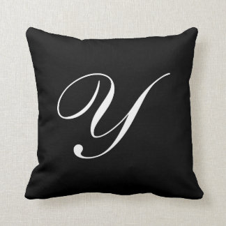 Letter Y Black Monogram Pilze Kissen
