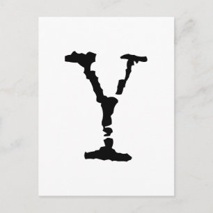 Letter Y Black Postkarte