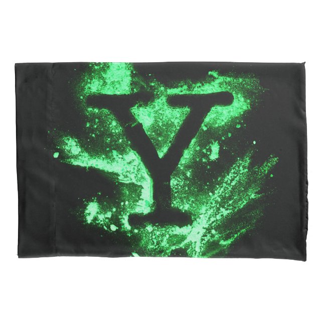 Letter Y Green Hauptstadt Alphabet Kissenbezug (Vorderseite)