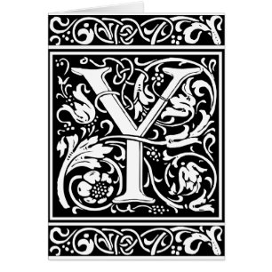 Letter Y Medieval Monogram Art Nouveau