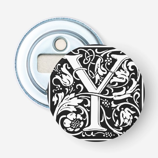 Letter Y Medieval Monogram Art Nouveau Flaschenöffner (Vorderseite)
