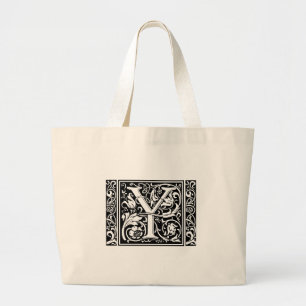 Letter Y Medieval Monogram Art Nouveau Jumbo Stoffbeutel