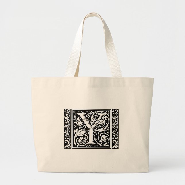 Letter Y Medieval Monogram Art Nouveau Jumbo Stoffbeutel (Vorne)