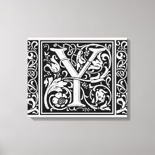 Letter Y Medieval Monogram Art Nouveau Leinwanddruck