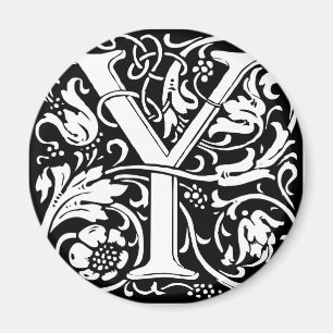 Letter Y Medieval Monogram Art Nouveau Magnet