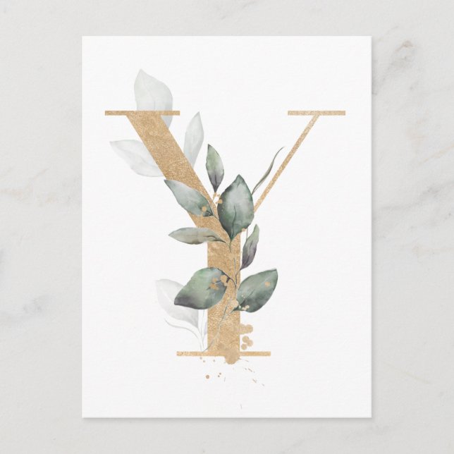 Letter Y Monogram Postkarte (Vorderseite)