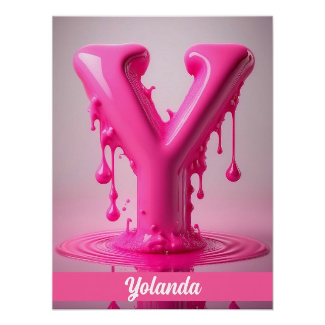 Letter Y, Monogram Y - Customizable Name Poster  (Vorderseite)