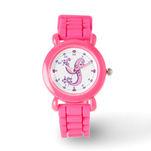 Letter Y pink monogram personalisiert Girls sehen Armbanduhr