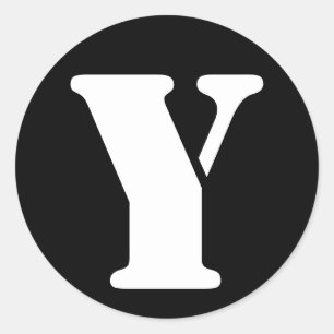 Letter Y Stencil Alphabet von Janz Black Runder Aufkleber