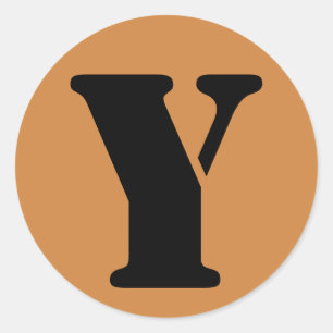 Letter Y Stencil Alphabet von Janz Peru Gold Runder Aufkleber
