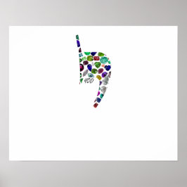 Letter 'YOD' made with Edels in All Colors Poster